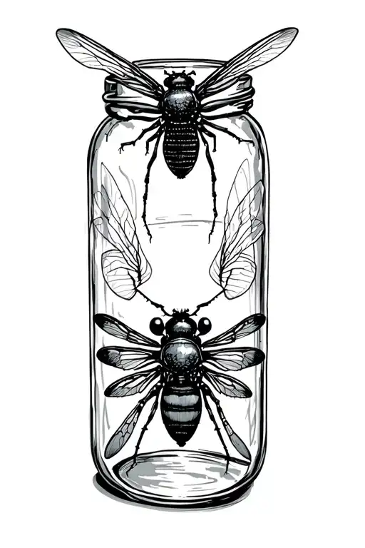 Jar of flies  tattoo design idea