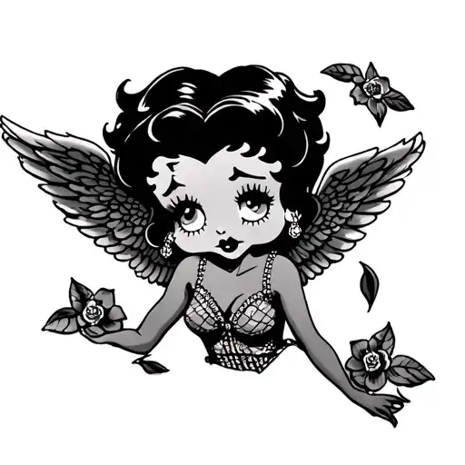 Angel Betty Boop tattoo design idea