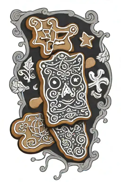 Ginger bread toast tattoo design idea