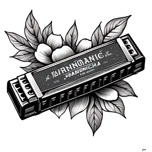 Harmonica tattoo design idea