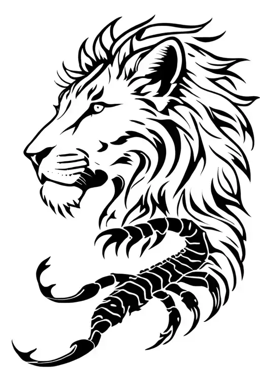 leo and scorpio zodiac sign tattoo design idea