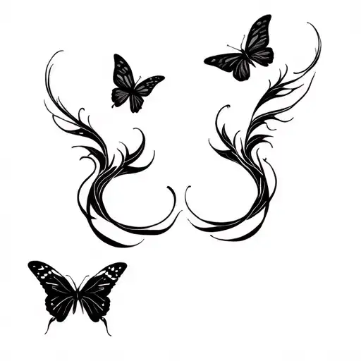 Twin flames and butterfly effect tattoo design idea
