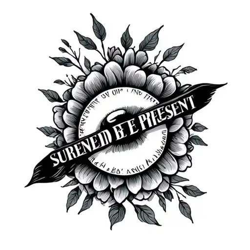 surrender and be present tattoo design idea