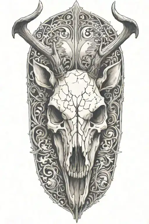 deer skull tattoo design idea