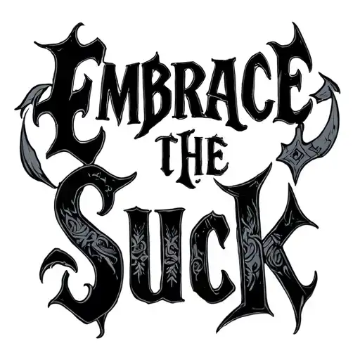 "Embrace the Suck" Viking symbols tattoo design idea