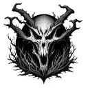 evil dark forest tattoo design idea