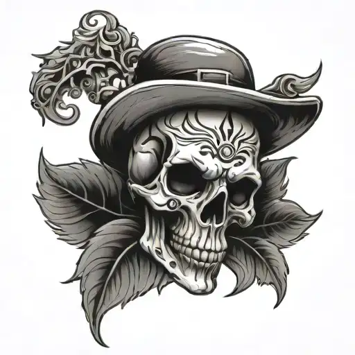 SKULL LUCKY tattoo design idea