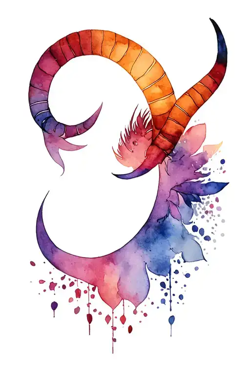 taurus capricorn zodiac sign tattoo design idea