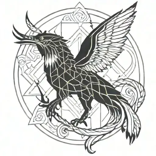 Mom, fenix, capricorn symbol tattoo design idea