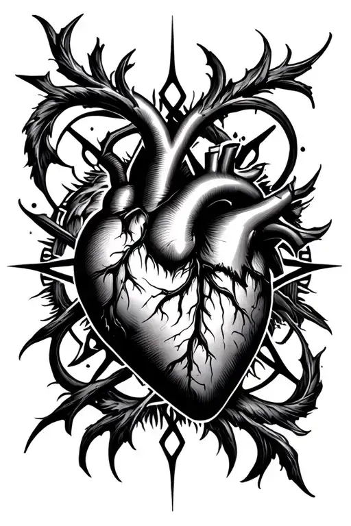 heartagram tattoo design idea