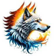 wolf Phoenix rising, facing out tattoo design idea