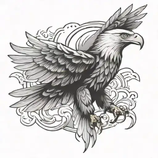 eagle soaring eagle breaking free tattoo design idea