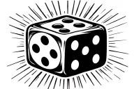 2 dice rolling number 5 tattoo design idea