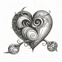 semicolon inside a heart tattoo design idea