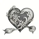 semicolon inside a heart tattoo design idea
