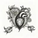 semicolon inside a heart tattoo design idea