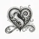 semicolon inside a heart tattoo design idea