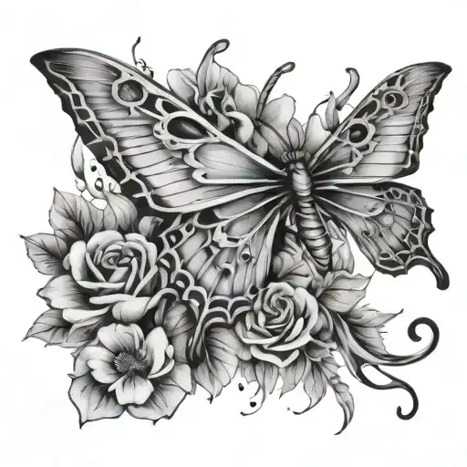 butterfly ,virgo and scorpion tattoo design idea