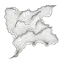 topographic heightlines map tattoo design idea