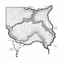 topographic heightlines map tattoo design idea