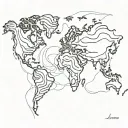 topographic heightlines map tattoo design idea