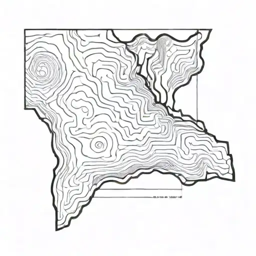 topographic heightlines map tattoo design idea