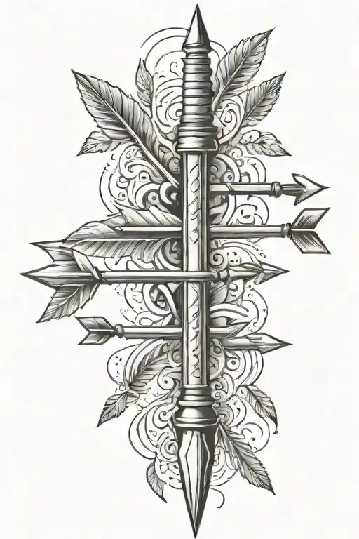 quiver of 3 arrows tattoo design idea
