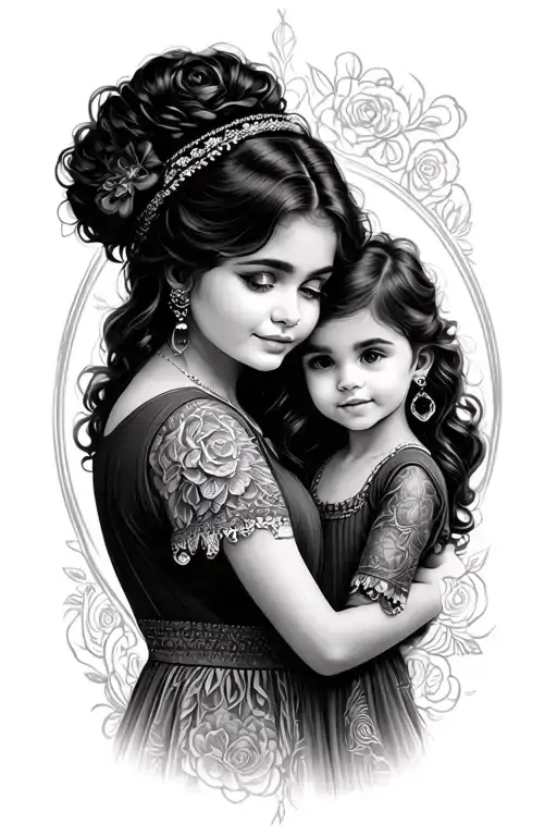 Aunt And Niece tattoo design idea