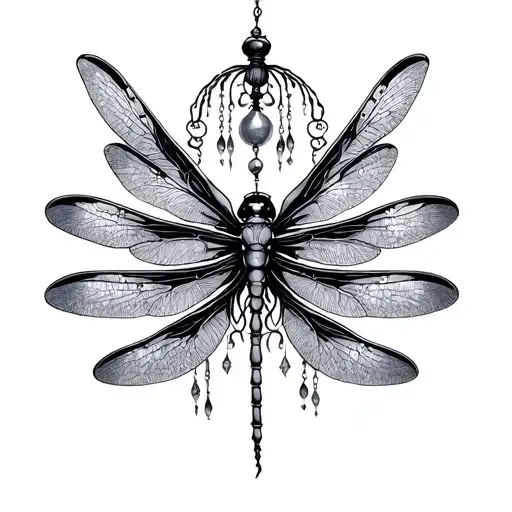 dragonfly chandelier spiritual tattoo design idea