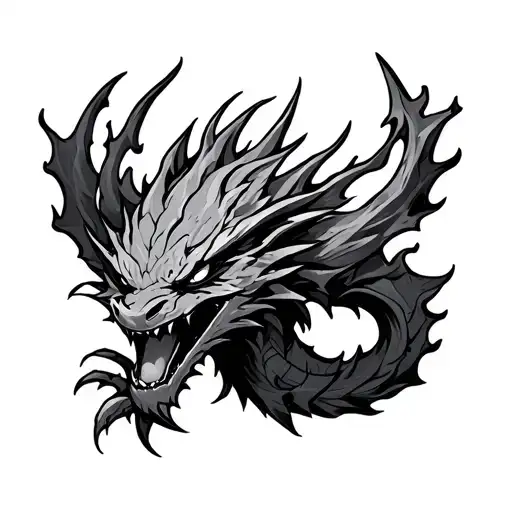 Metal, fire, calcifer Howls Moving Castle, Dragon, Sagittarius tattoo design idea