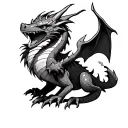 Metal, fire, calcifer Howls Moving Castle, Dragon, Sagittarius tattoo design idea