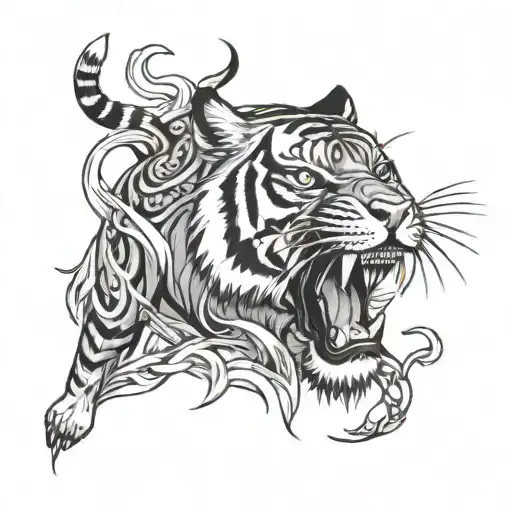tiger neo trad tattoo design tattoo design idea