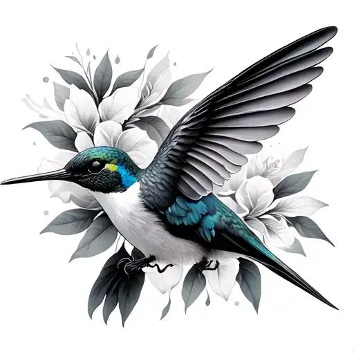 humming bird tattoo design idea