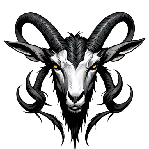 demon goat head tattoo design idea
