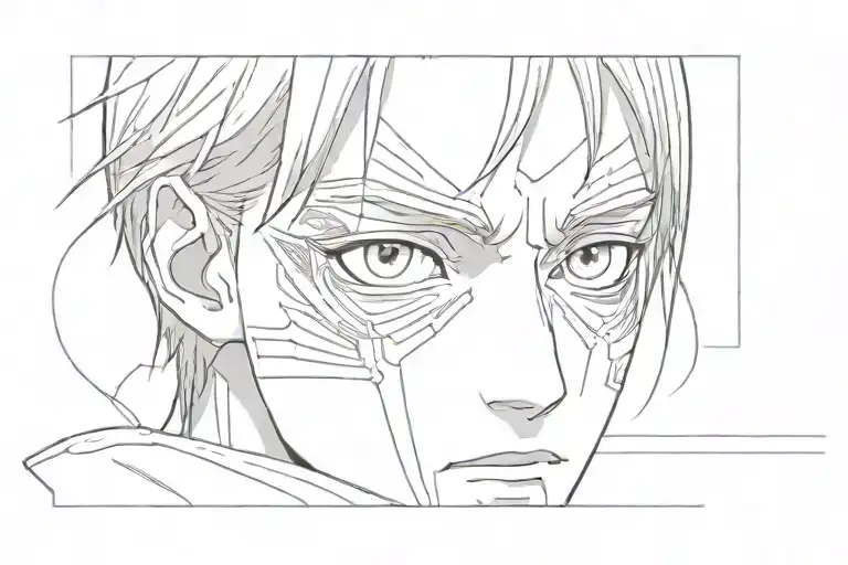 attack on titan attack titan eyes looking tattoo design idea