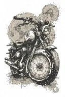 world map motorcycle speedometer halfway just picking up speed tattoo design idea
