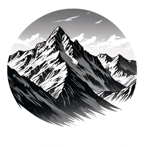 Mont Blanc mountain line tattoo tattoo design idea