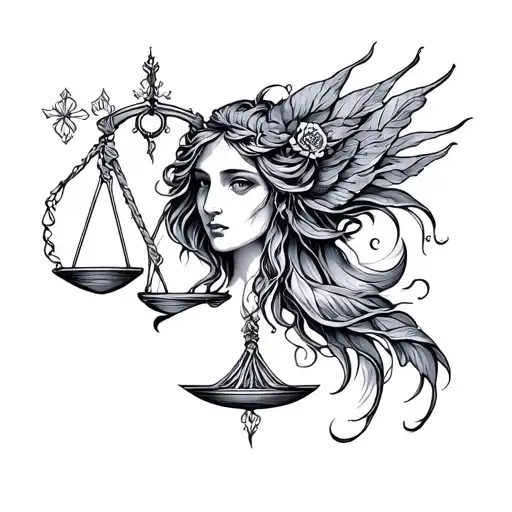Libra And Aquarius tattoo design idea