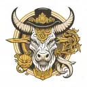 Taurus god Hermes tattoo design idea