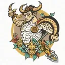 Taurus god Hermes tattoo design idea