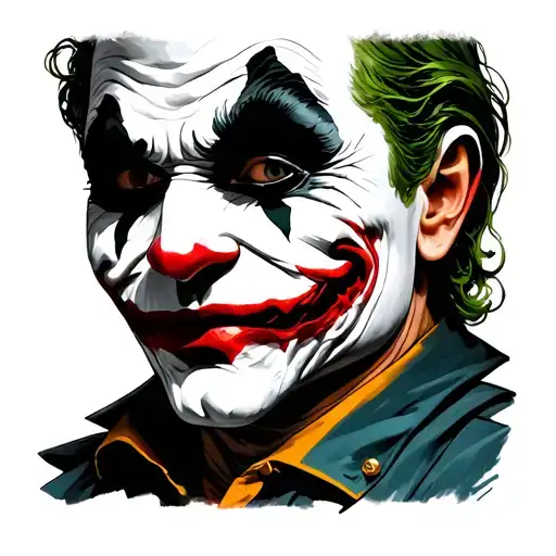 joker mask with ha ha ha tattoo design idea