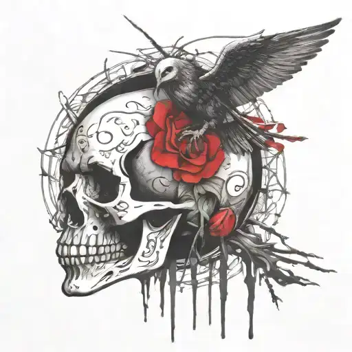 death innocence risk tattoo design idea