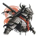 samurai warrior tattoo design idea