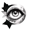dark side og the moon and the psychadelic eye inside tattoo design idea