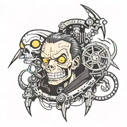 cyber sisilism with soul eater tattoo design idea