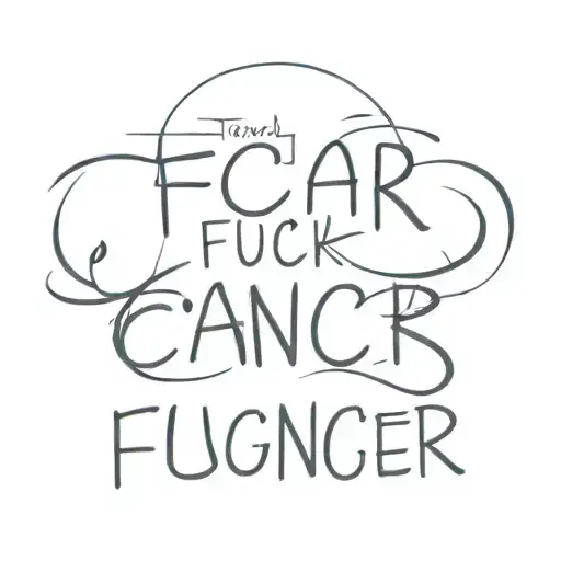 a scar with text "FUCK CANCER" tattoo design idea
