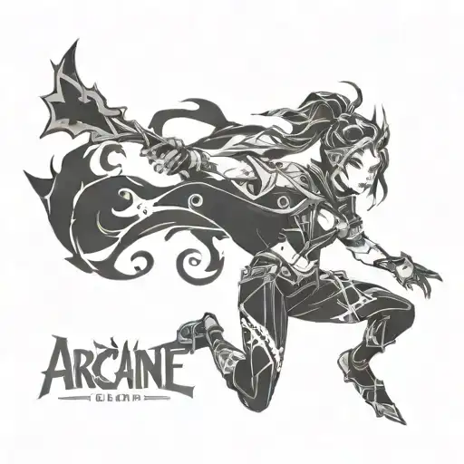 arcane jinx league of legends tattoo design idea