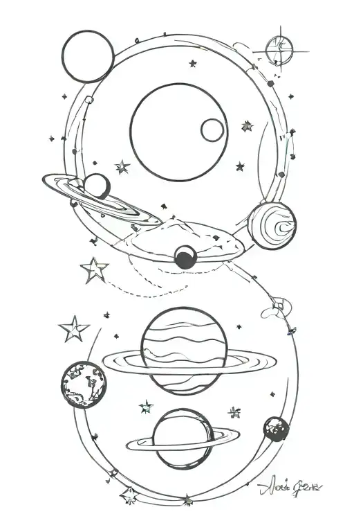 I love you to the moon and back, around the moon and into the solar system, to Uranus and all the way to Pluto.No words  tattoo design idea
