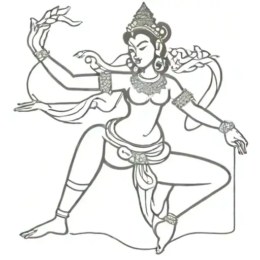 apsara dance in khmer tattoo design idea