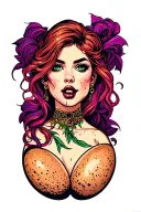 create an womans body using an egg tattoo design idea